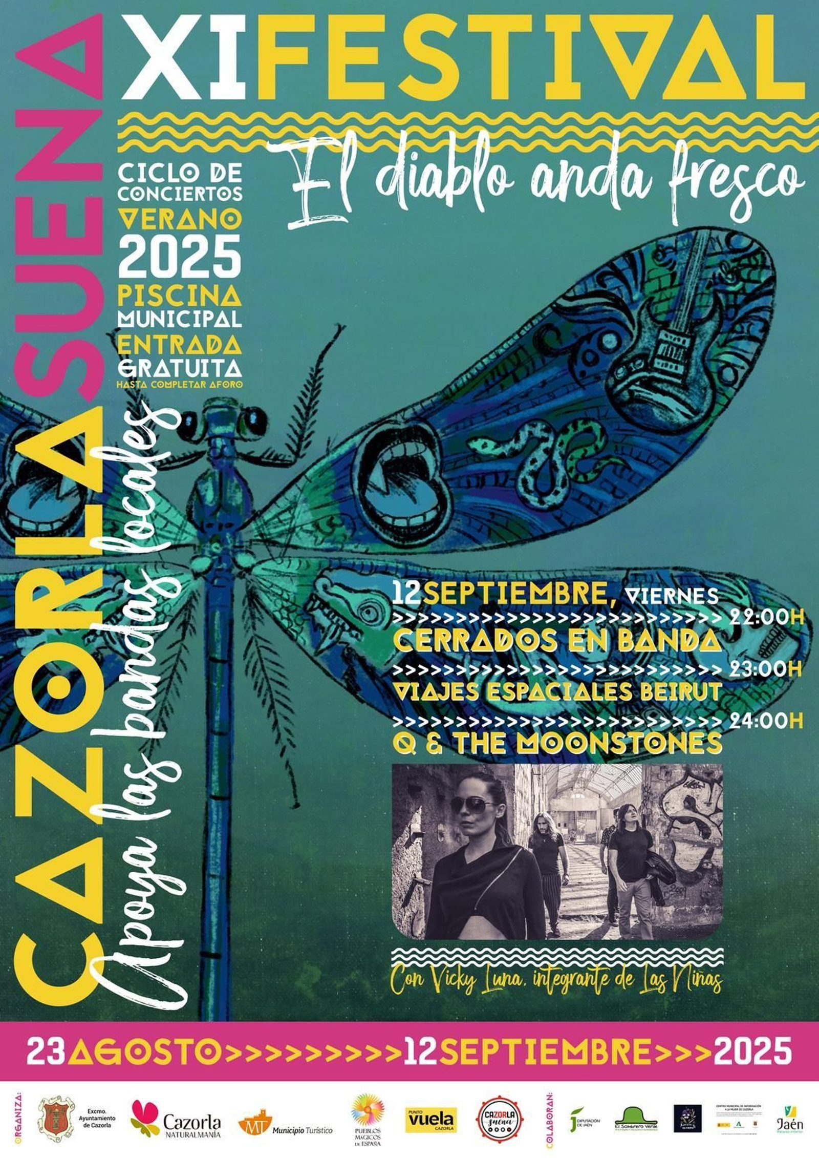 Tres bandas de reconocido prestigio protagonizan el cartel musical de este viernes, con entrada gratuita.