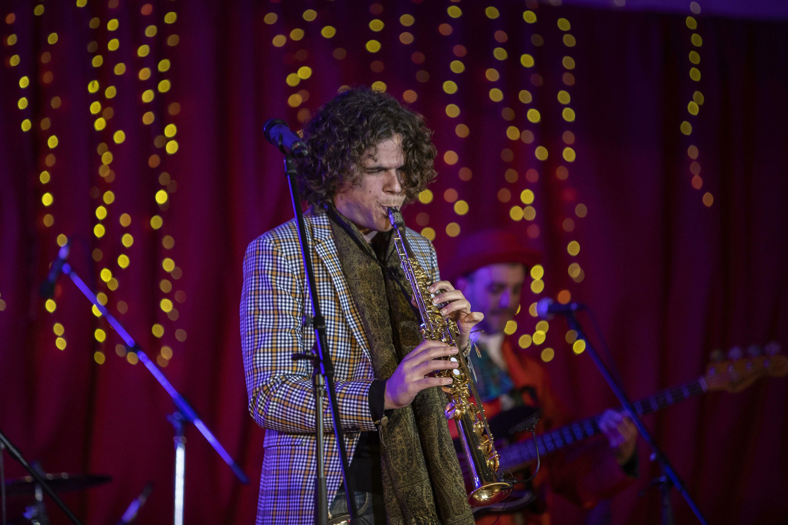 El saxofonista Antonio Lizana, durante el pregón.