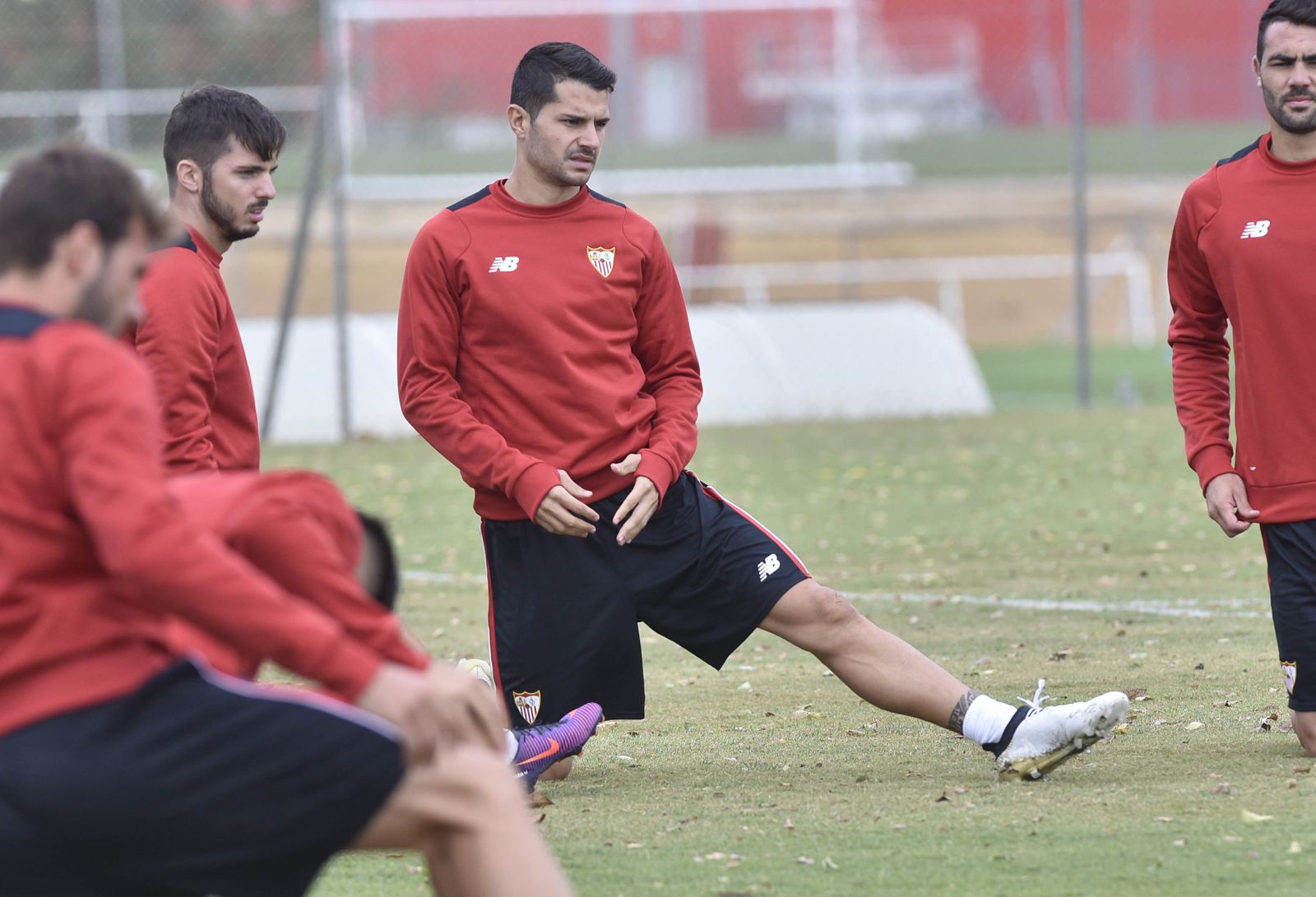 Vitolo, en un entrenamiento del Sevilla FC.