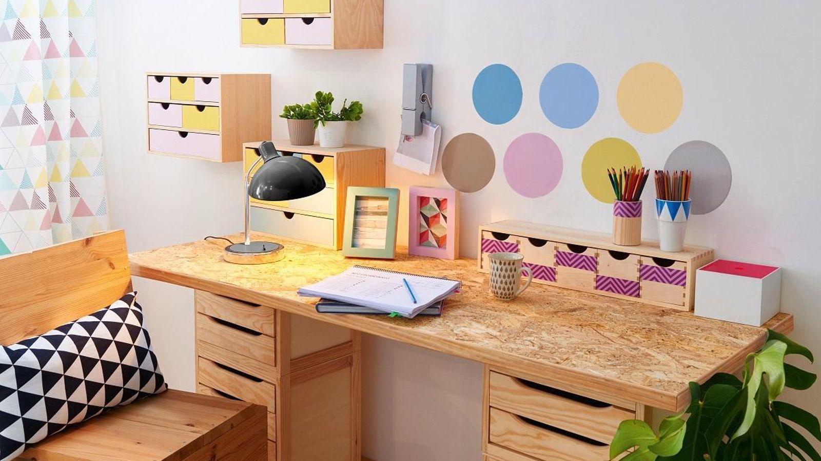 Ideas de decoración para una zona de estudio infantil.