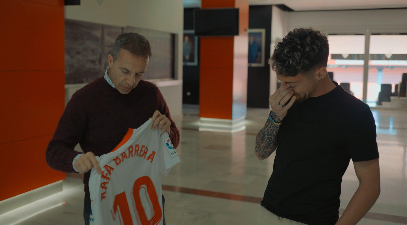 Cristóbal Soria con Rafa Barrera, de la cantera sevillista y que fue captado para 'Maribáñez'