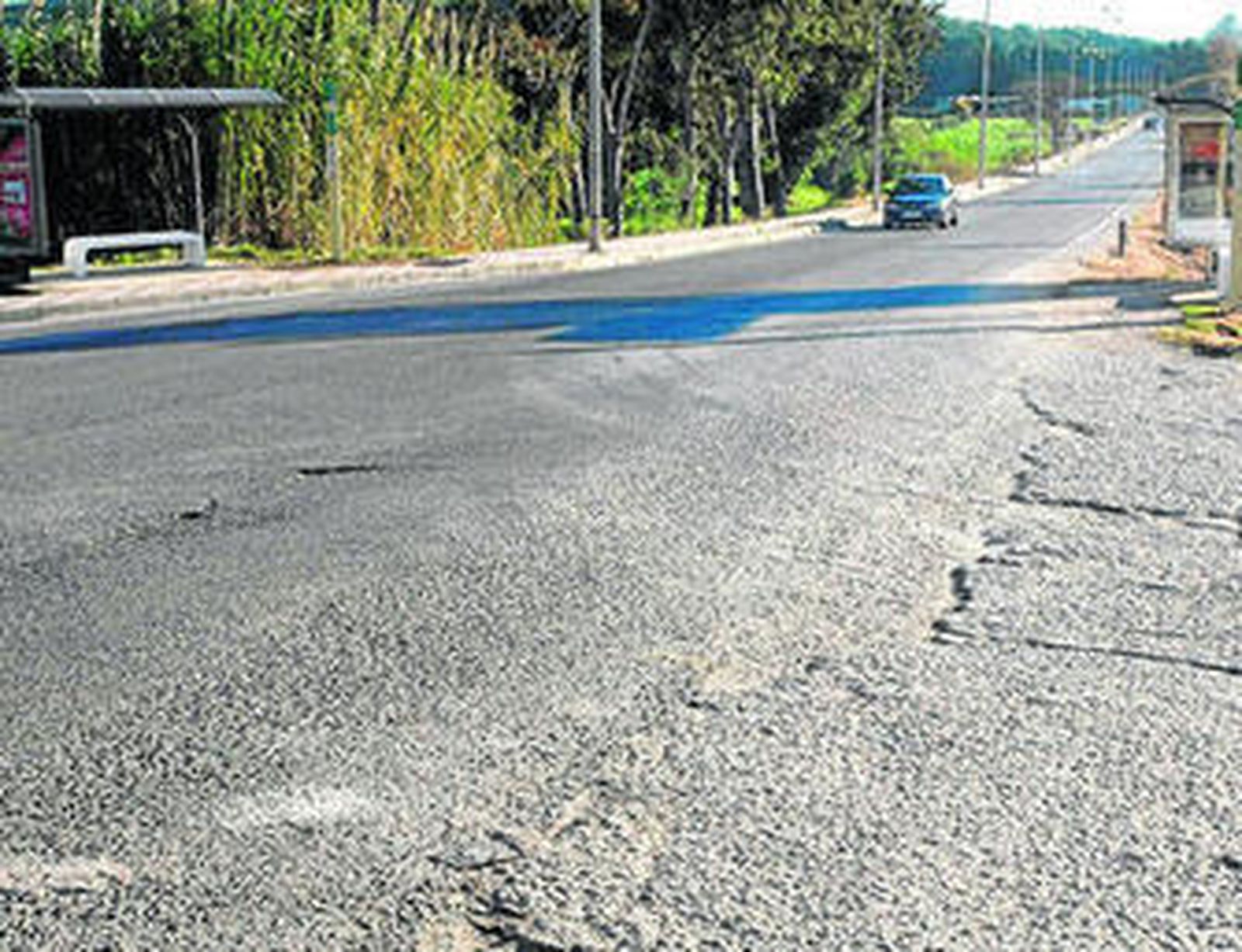 Imagen de la carretera que une Los Barrios con Puente Romano, el pasado jueves.