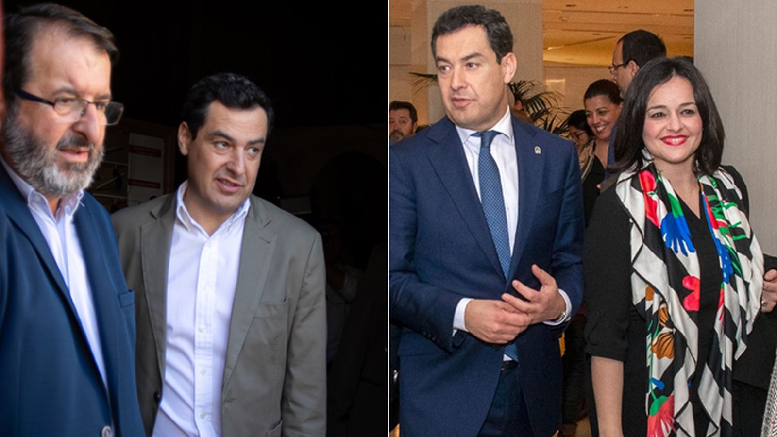 Los precandidatos al congreso provincial del PP en sendas imágenes con Moreno