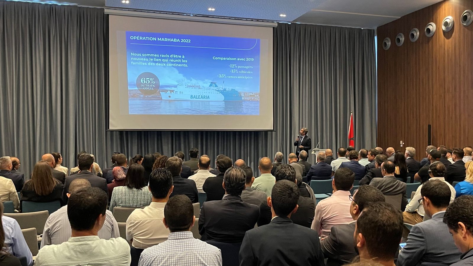 Baleària reunió a más de 200 personas del sector marítimo y económico en un acto en Tánger