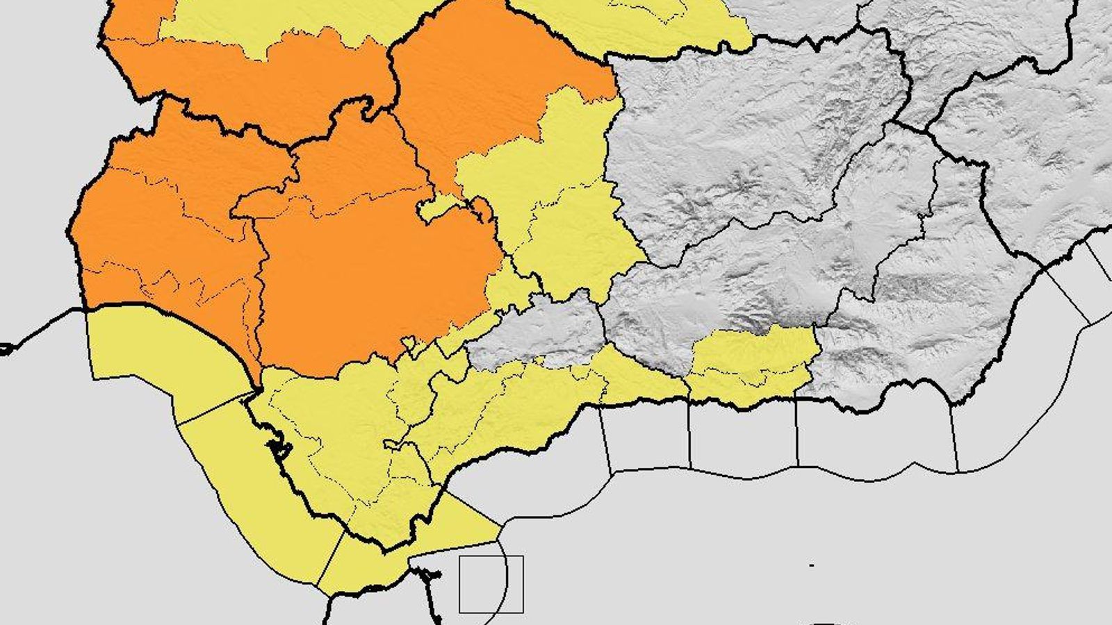 Avisos por riesgo de lluvia, tormenta y viento activados este miércoles en la provincia de Cádiz.