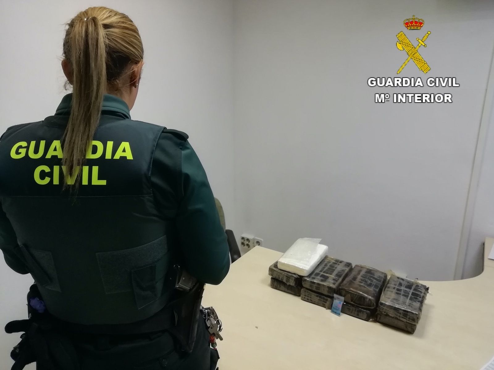 Imagen de la droga incautada en el interior del turismo.