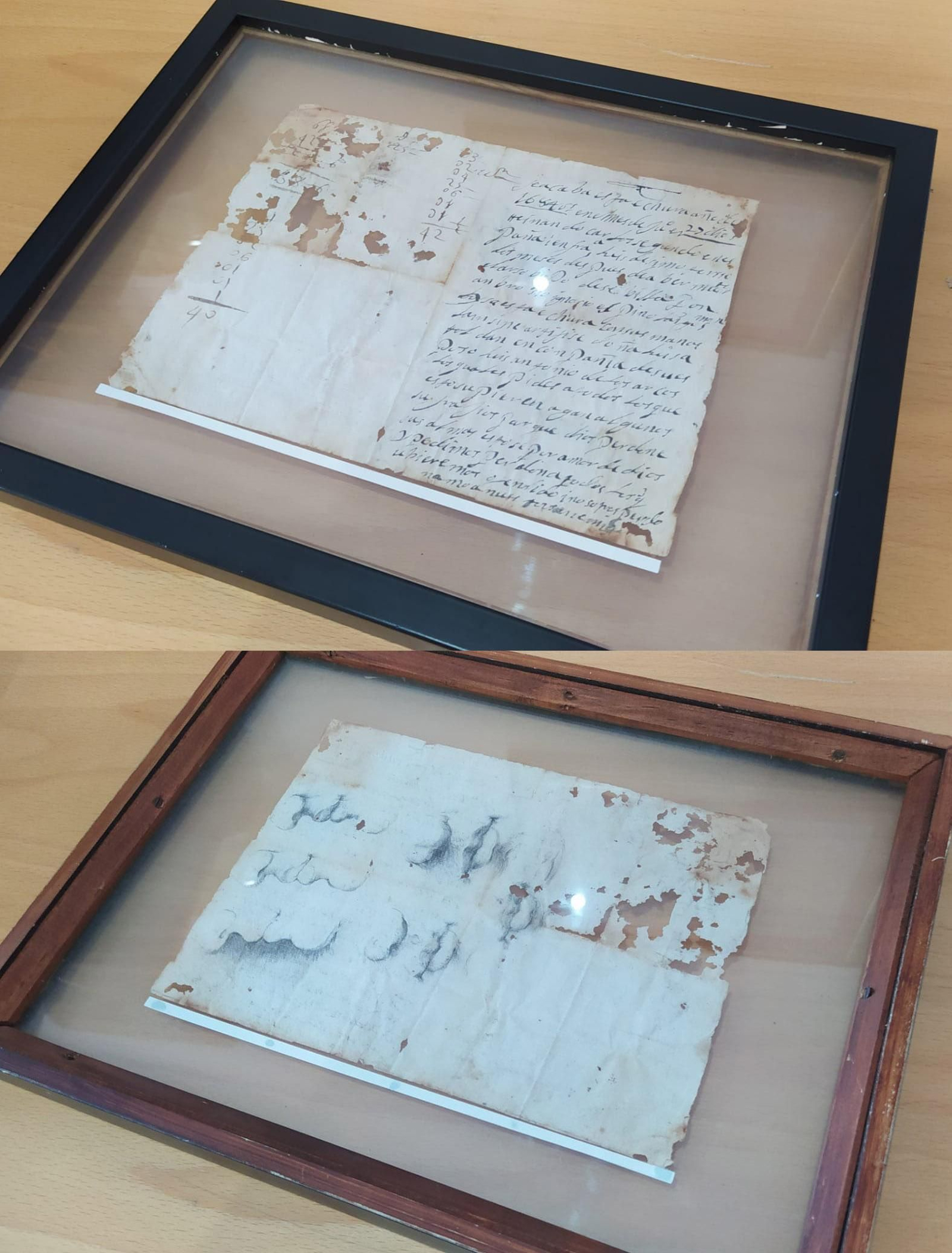 El documento hallado dentro de la cabeza del Ecce-Homo de la Catedral de Cádiz.