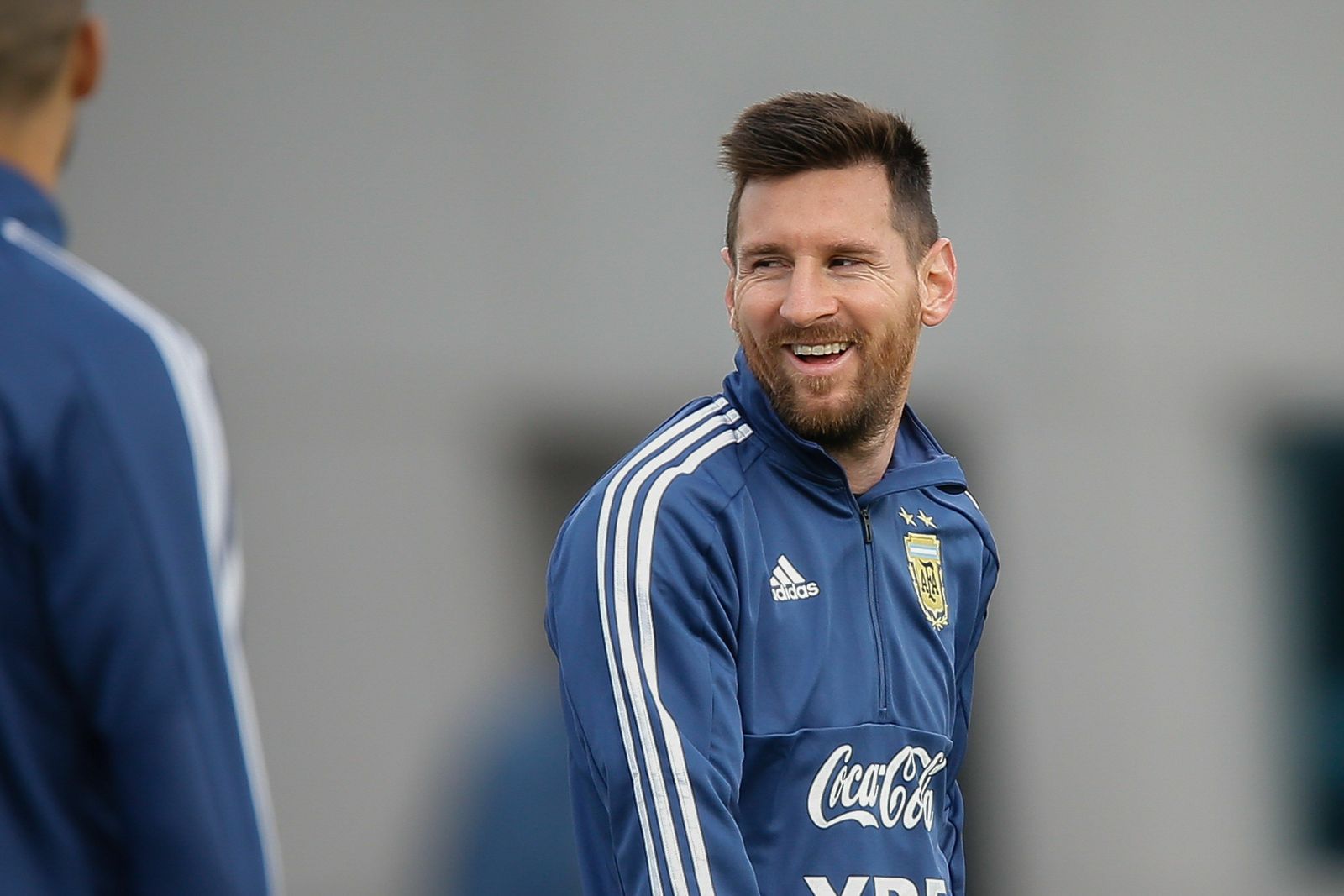 Messi, en un entrenamiento con Argentina.