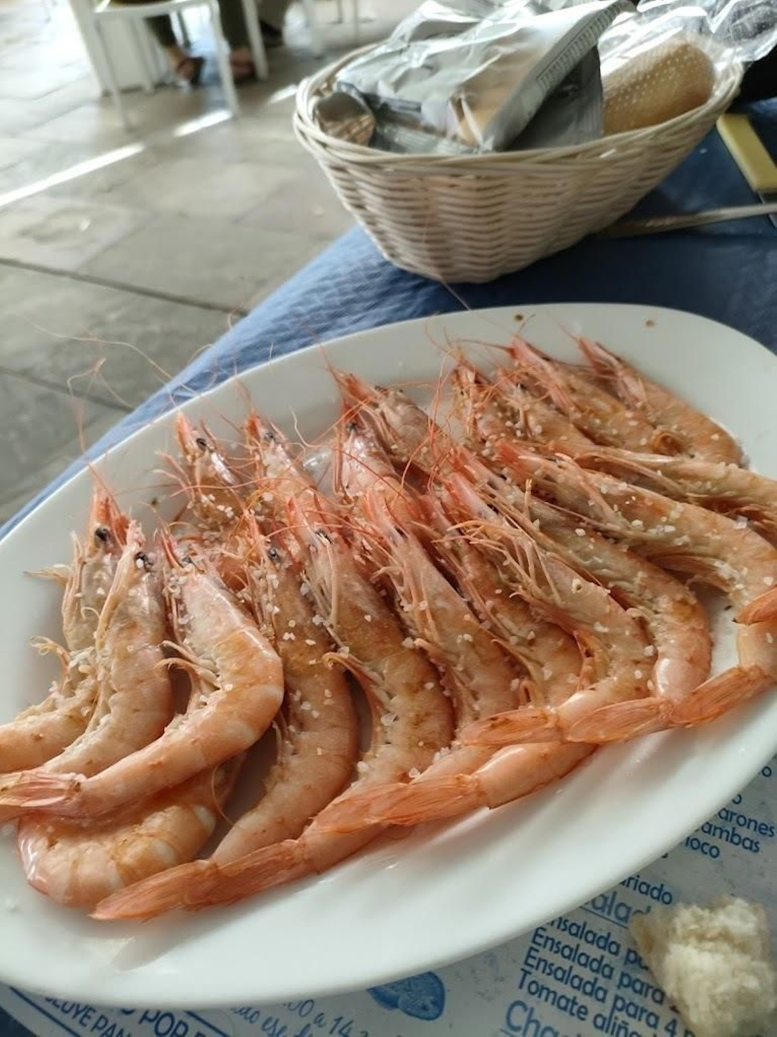 Comer gambas de Huelva