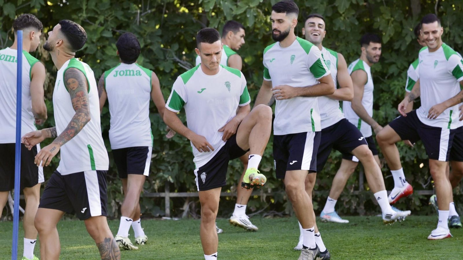 Diego Bri, en su primera sesión de trabajo con el Córdoba CF.