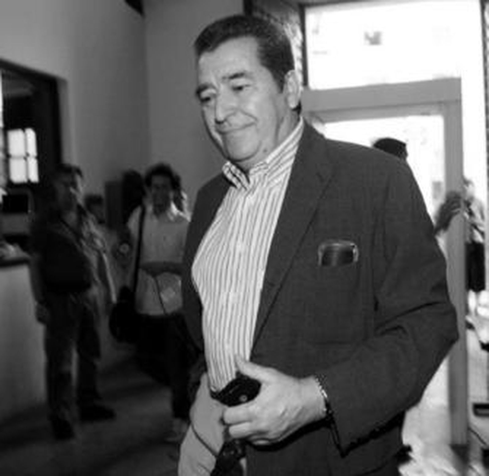 Alfonso Suárez, antes de empezar la primera sesión del juicio.