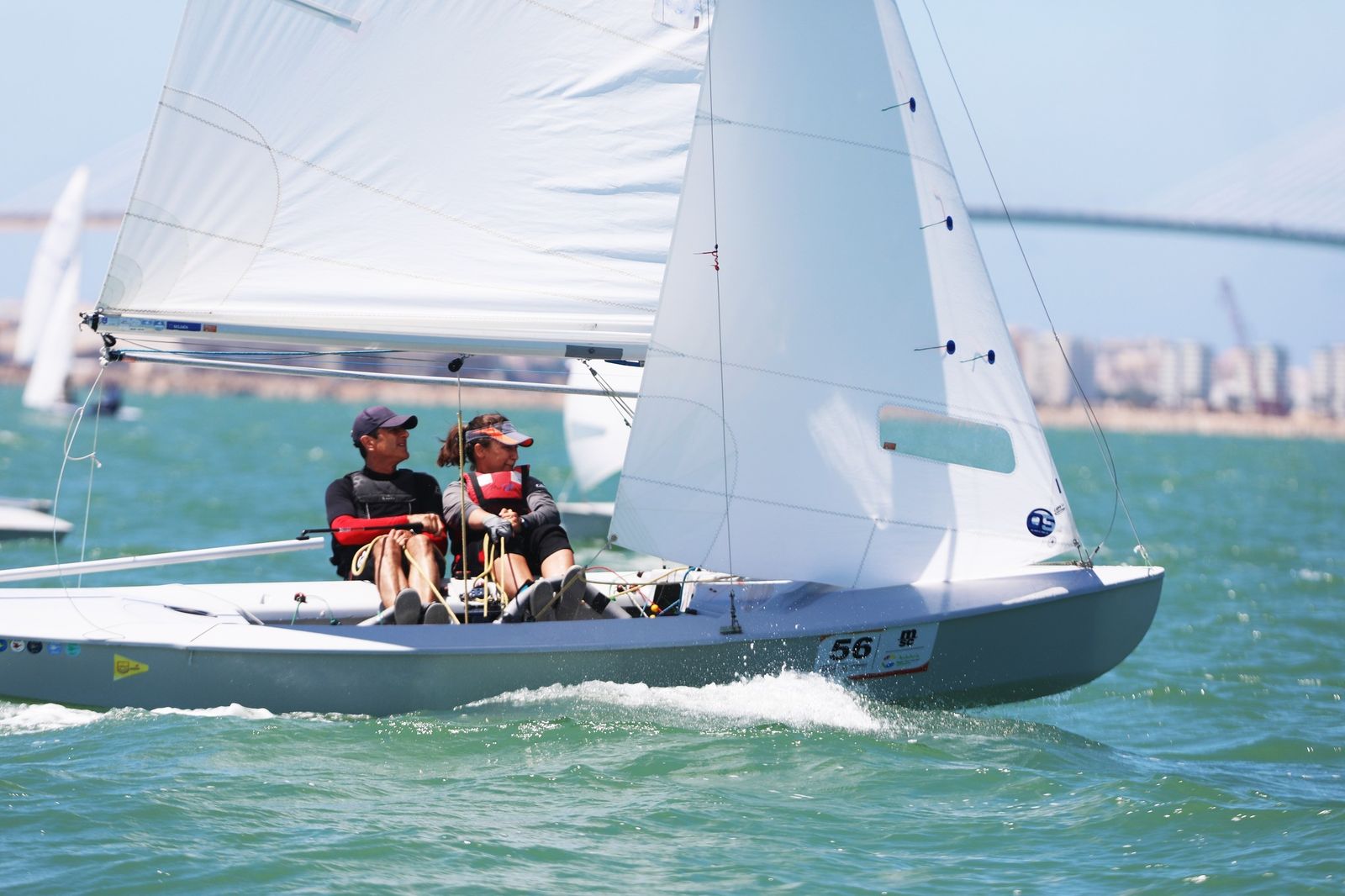 David Blanco y Aroa Rubio en plena competición.
