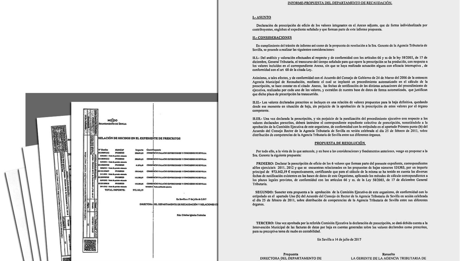 Extracto del informe de la Agencia Tributaria sobre la prescripción