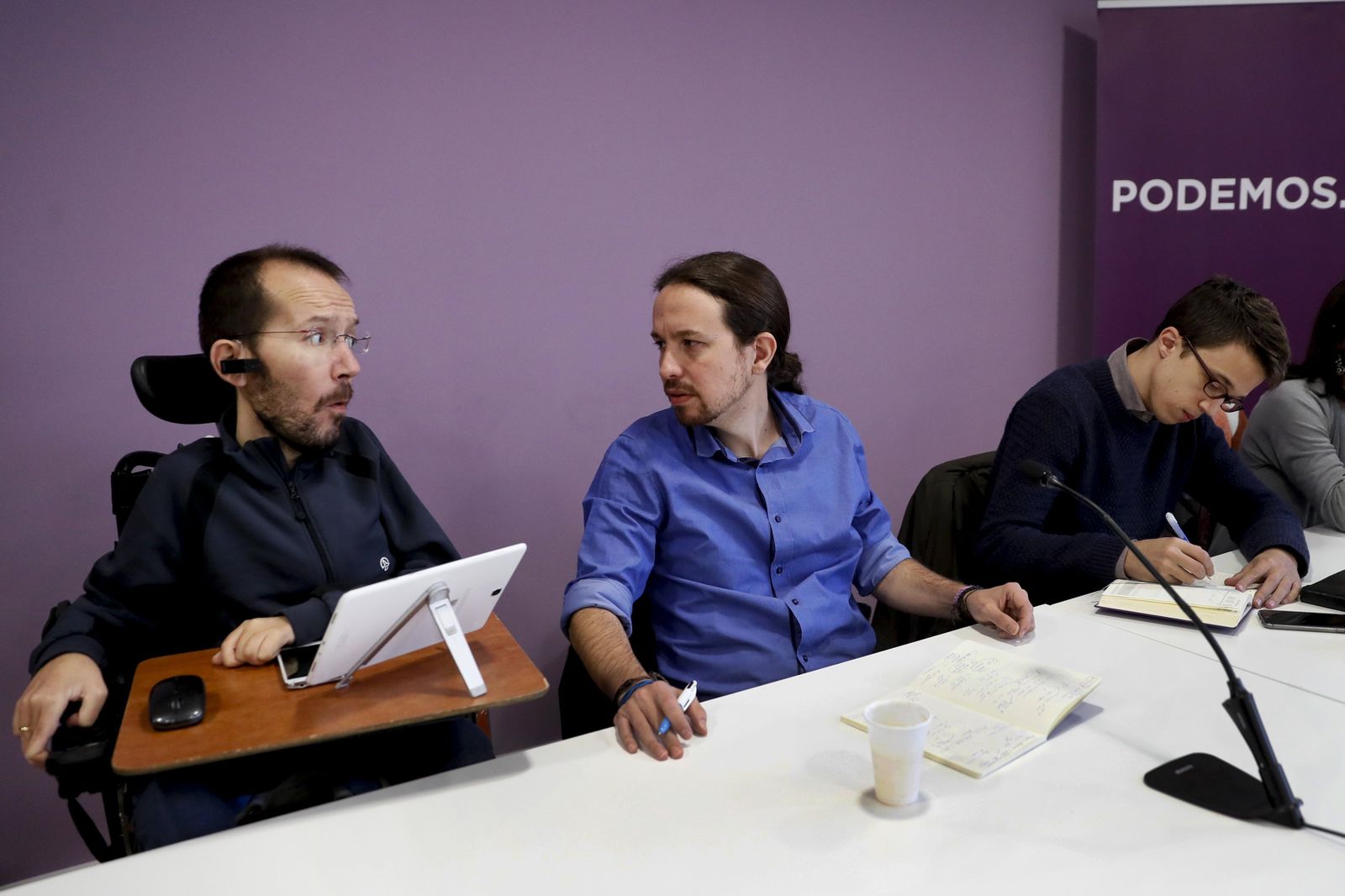 Echenique, Iglesias y Errejón, en una imagen de archivo.