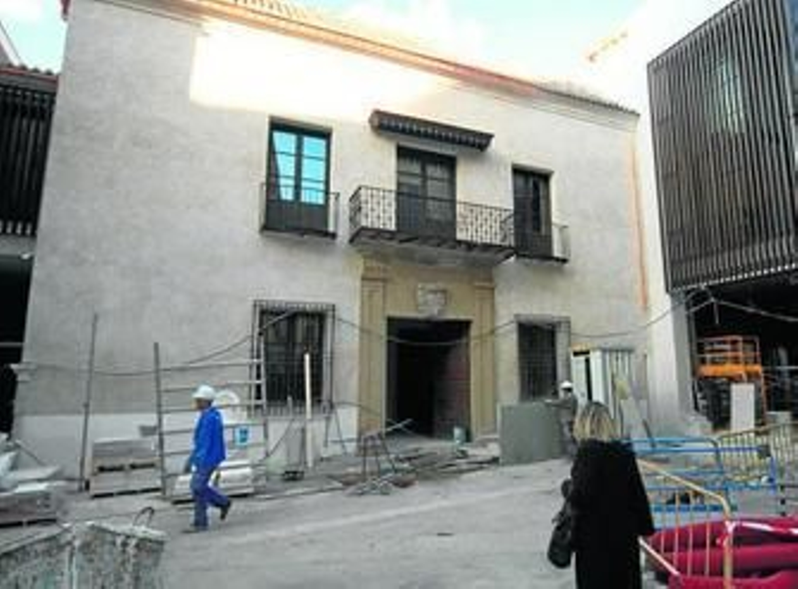 Obras de rehabilitación del Palacio de Villalón, sede del Museo Thyssen.