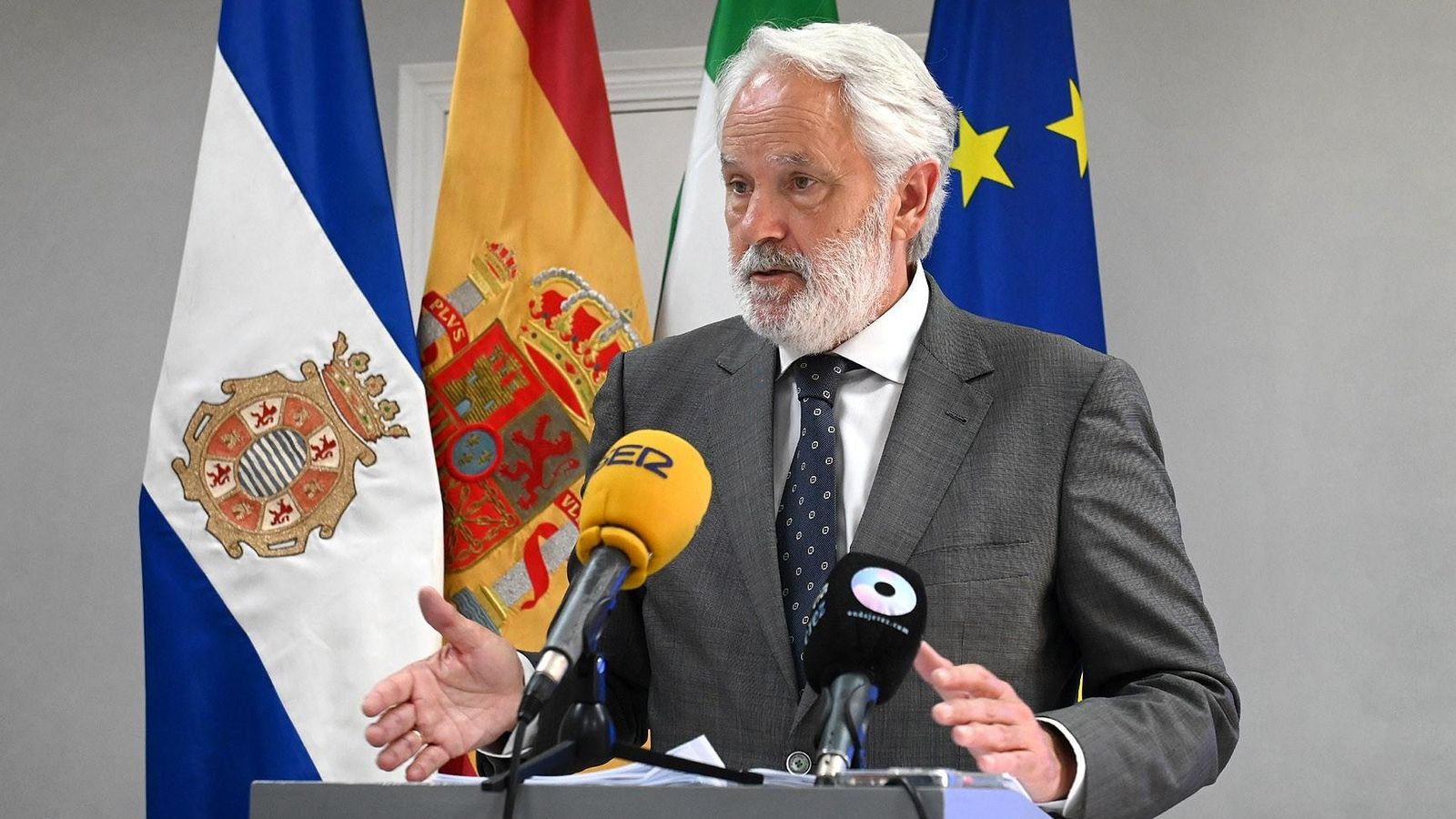 Agustín Muñoz, durante la rueda de prensa.