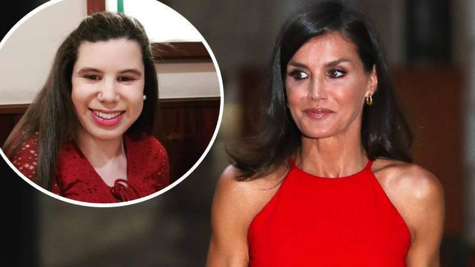 Carla Vigo Ortiz (en el recuadro), junto a una imagen de la Reina Letizia.