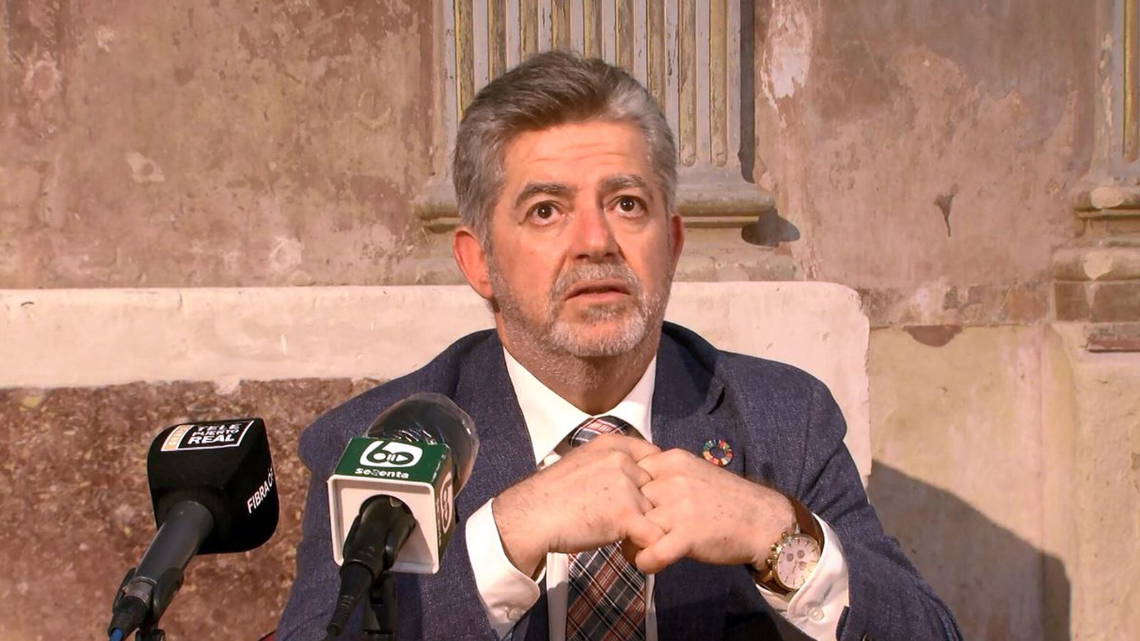 El edil de Hacienda, Rufino Morillo, en una comparecencia tras el pleno