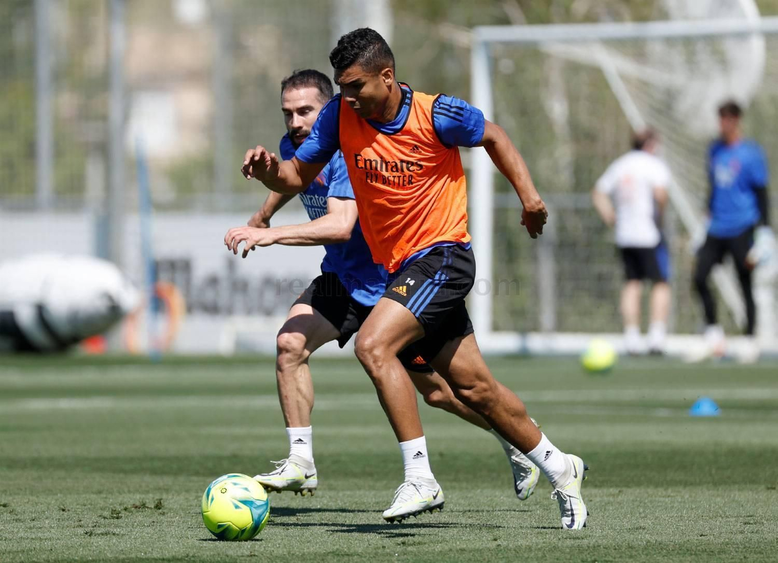 Casemiro y Carvajal en la sesión del viernes.