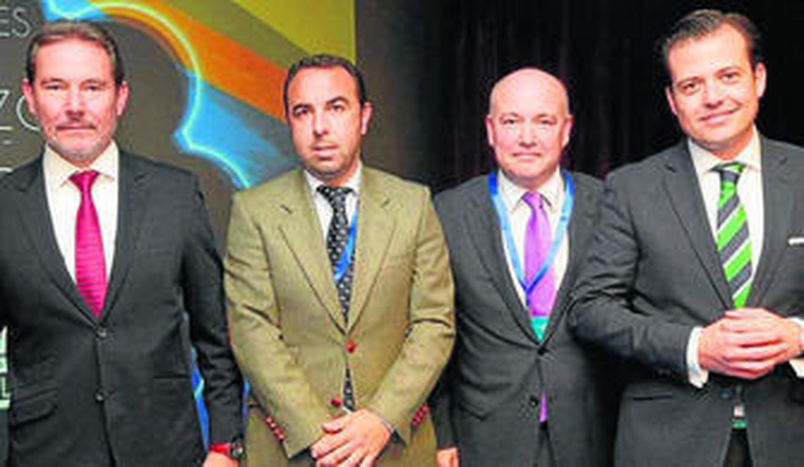 José Gamero (presidente MLS Sevilla), Miguel Trujillo, Antonio Barroso y Fran Jaén.