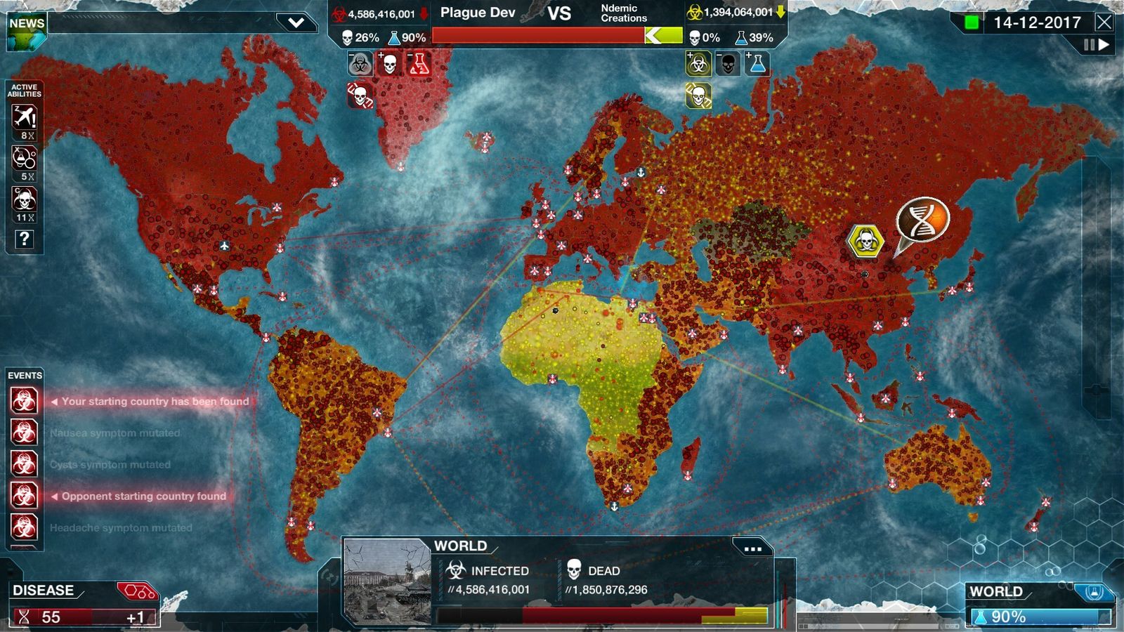 Una captura de Plague Inc.