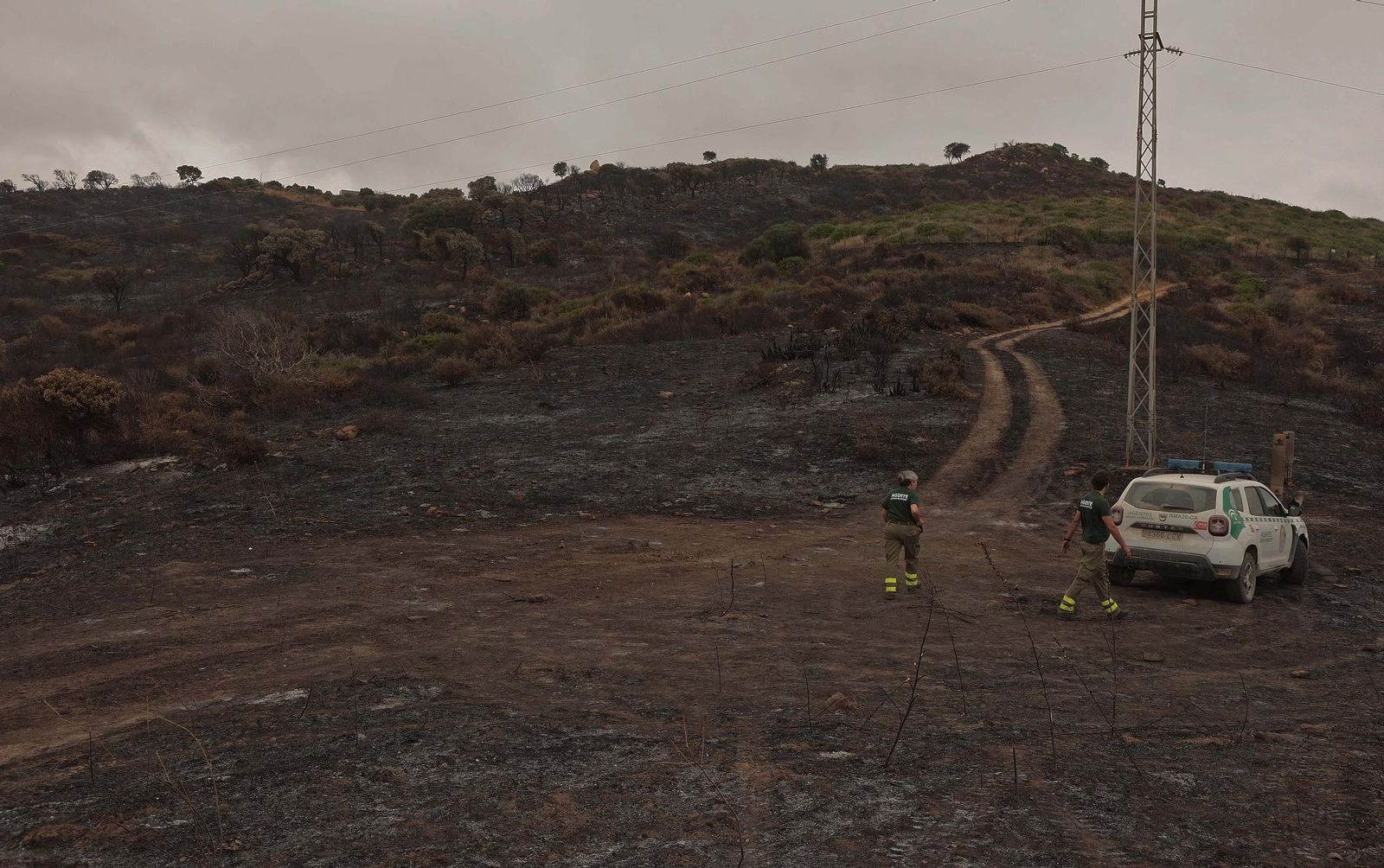 Fotos de los efectos del incendio en el Puerto del Laurel en Algeciras