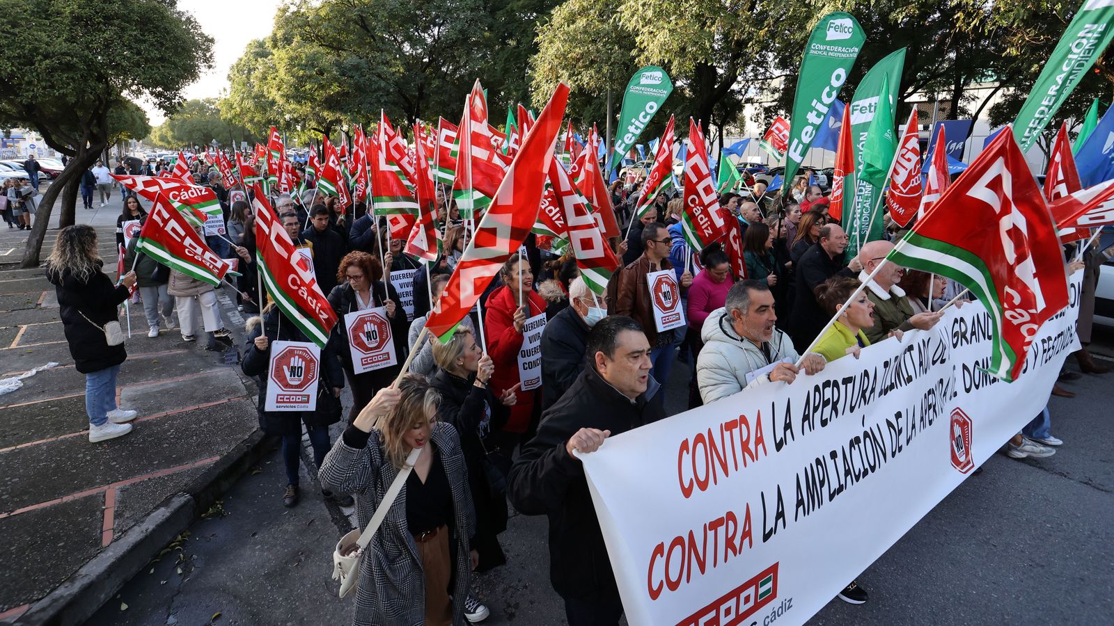 Un instante de la manifestación celebrada este viernes.