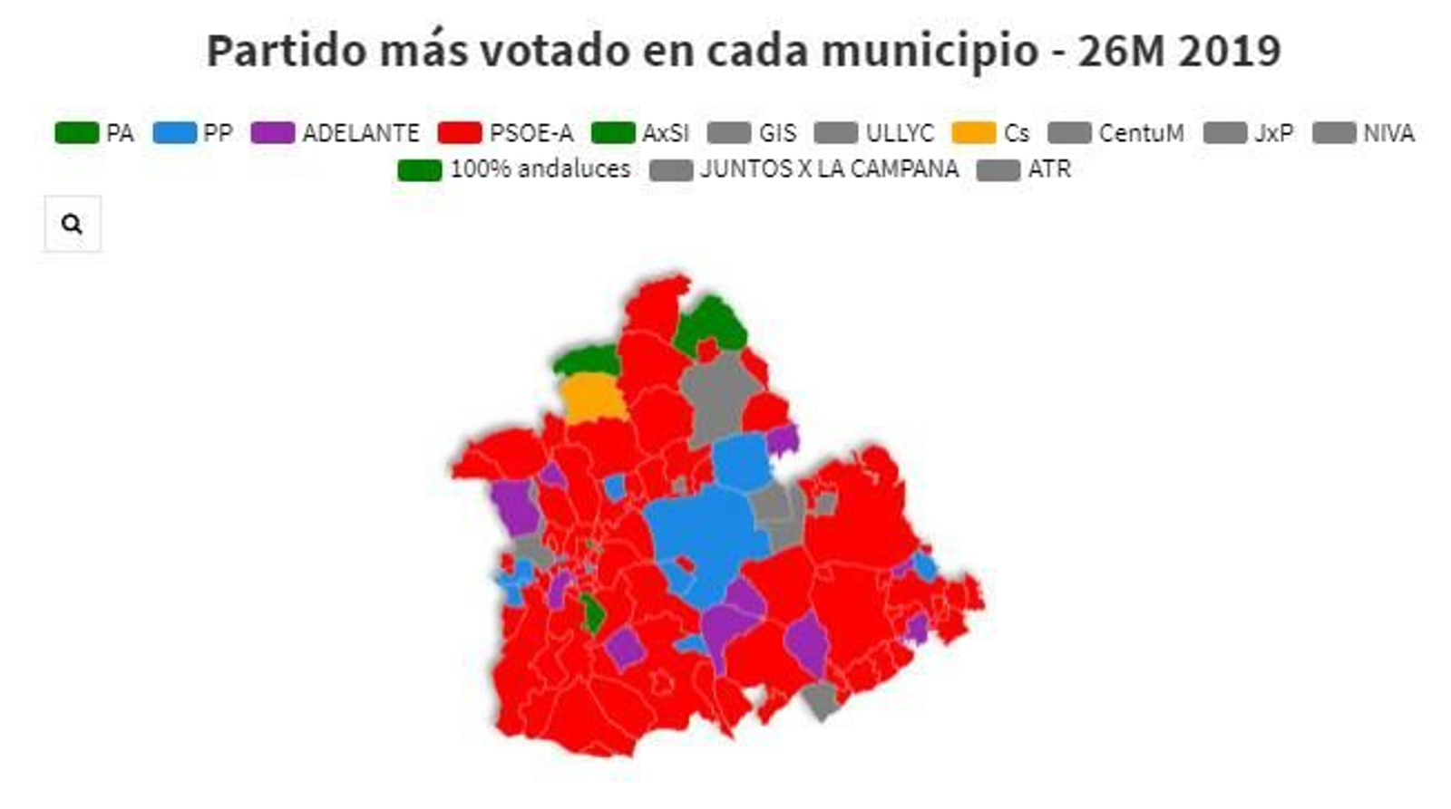 Quién ha ganado en Sevilla: el voto municipio a municipio