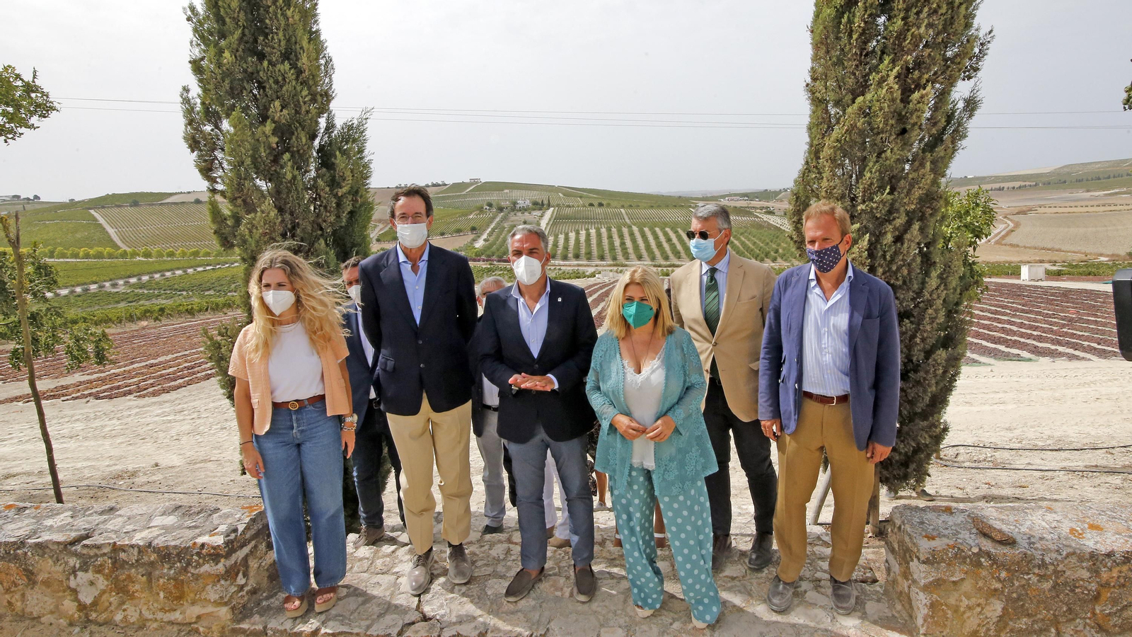 Elías Bendodo visita la viña de Pedro Ximenez de González Byass