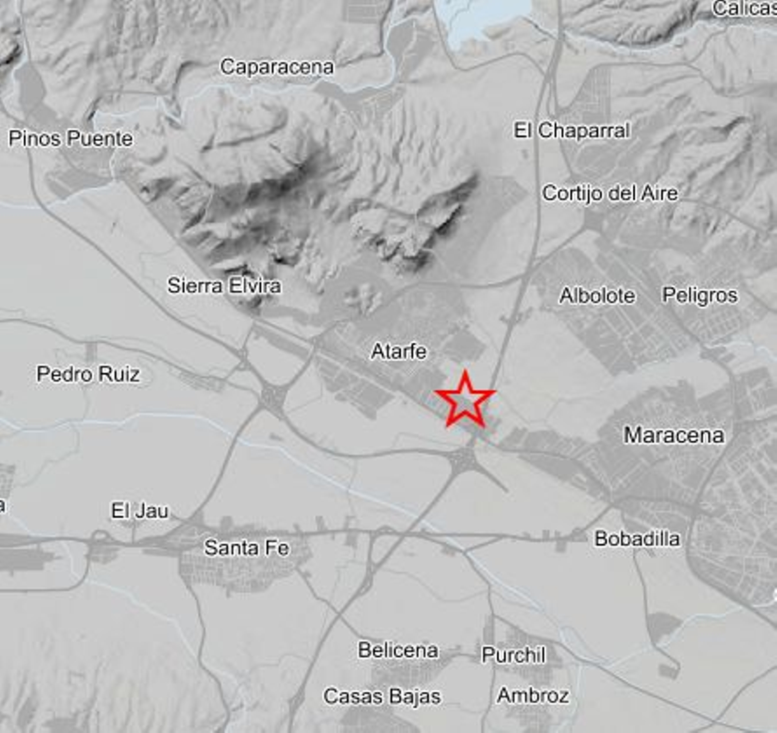 Terremoto de magnitud 2,5 con epicentro en Atarfe este domingo, 27 de julio