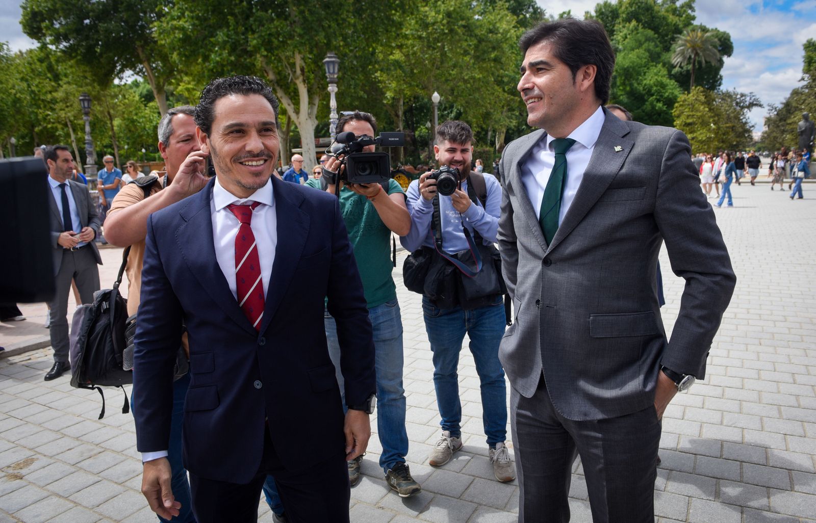 El derbi sevillano | Las fotos del alcalde y los presidentes de Betis y Sevilla