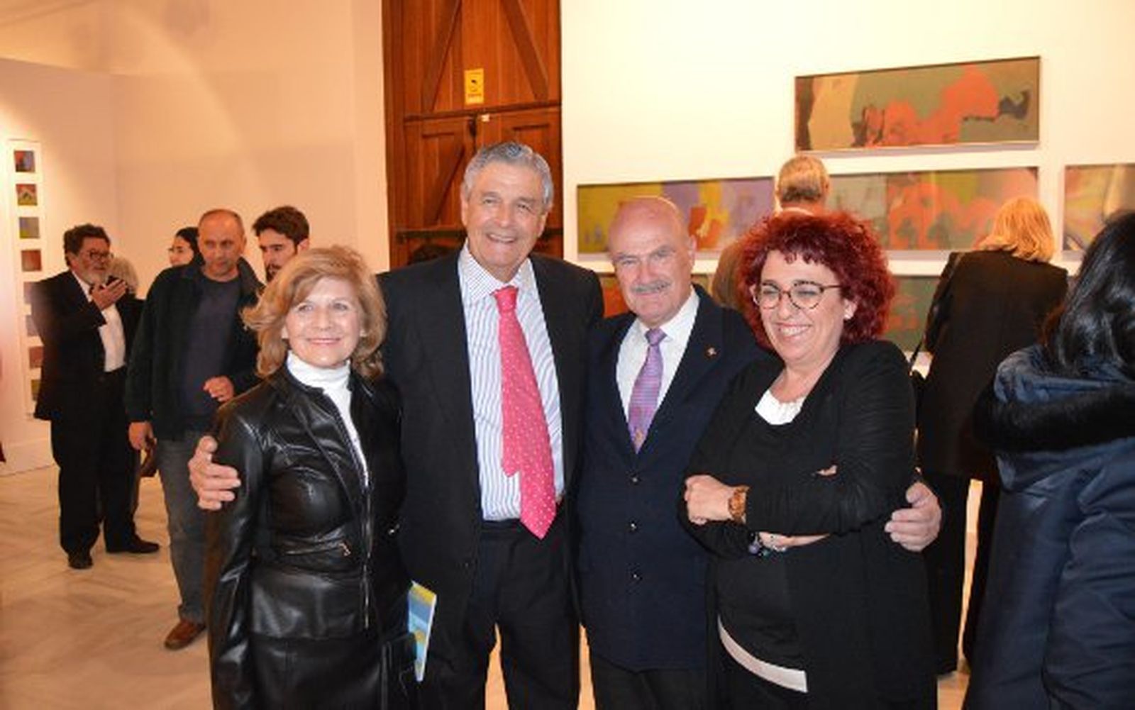 Pilar de la Haza, Pedro Mellizo-Soto, Carlos Corrales y Carmen Montes durante la inauguración de la exposición.  Foto: Ignacio Casas de Ciria