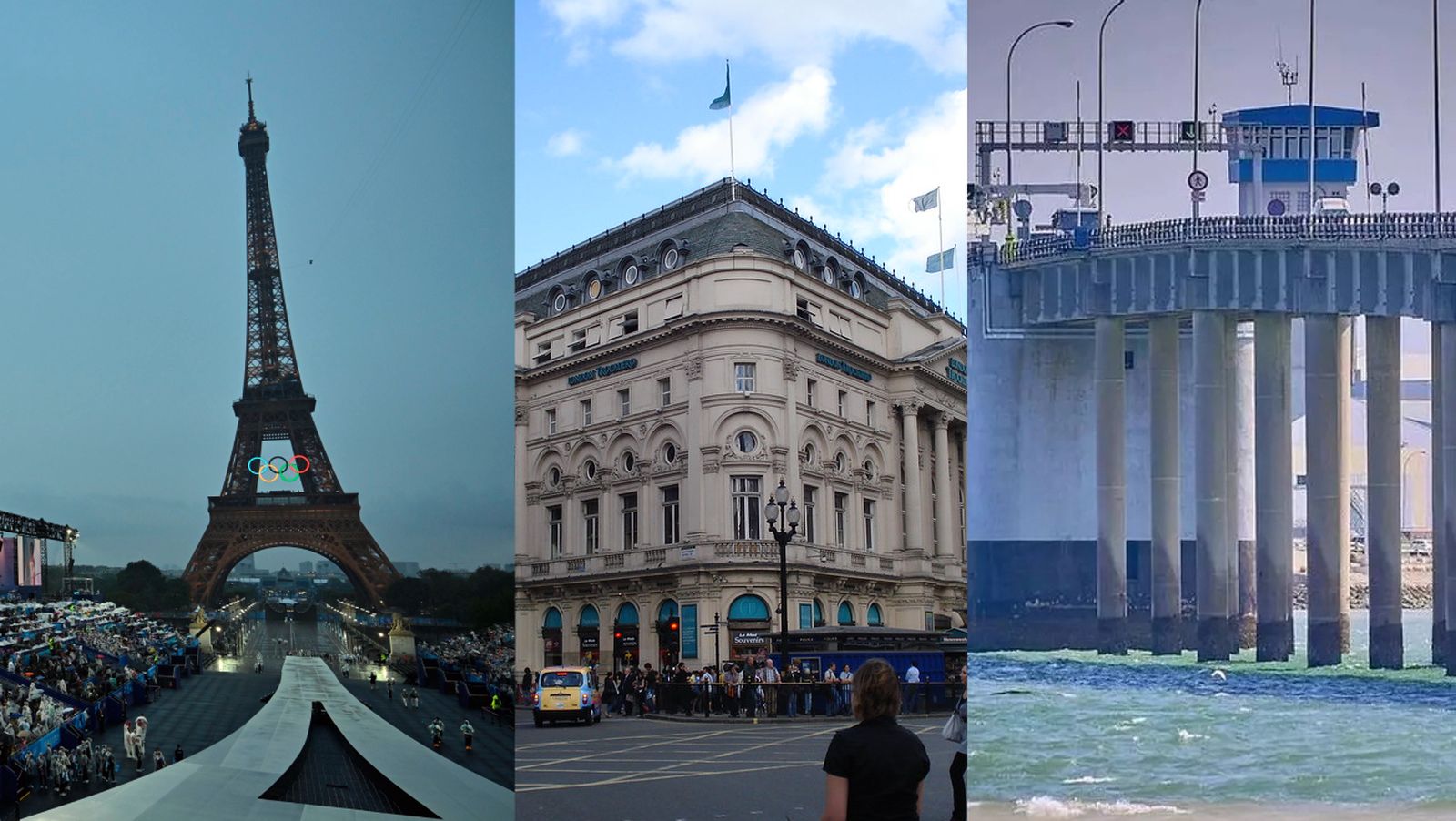 Plaza del trocadero en París, London Trocadero y el puente José León de Carranza