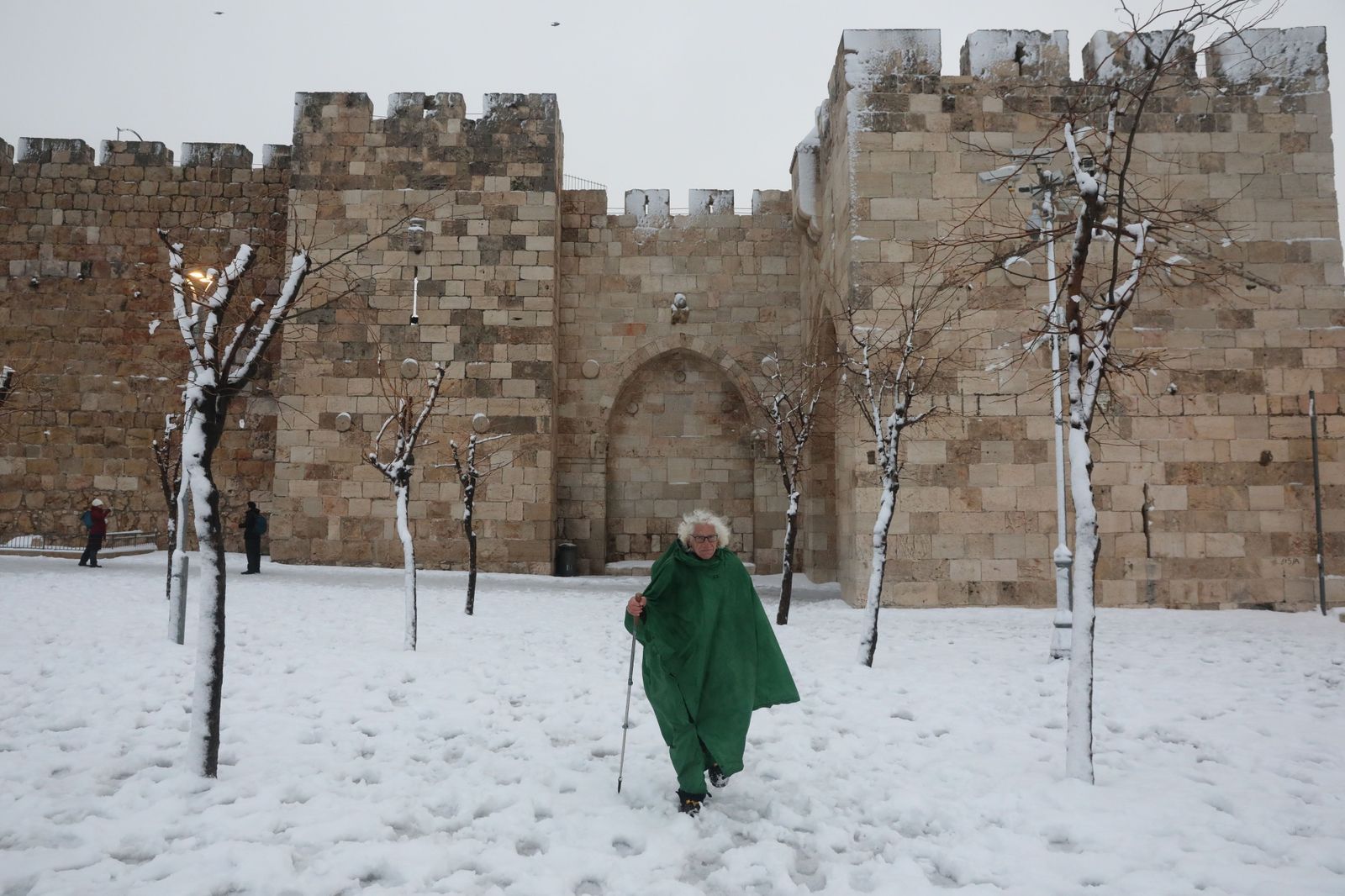 Jerusalén, cubierta de nieve tras el paso del temporal 'Elpida'