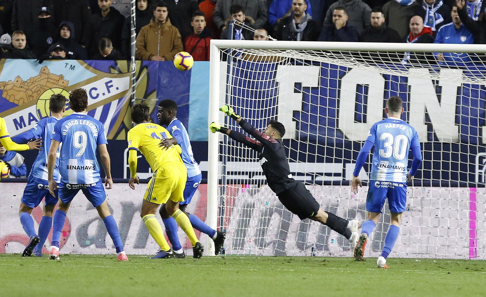 Una imagen del Málaga CF-Cádiz.