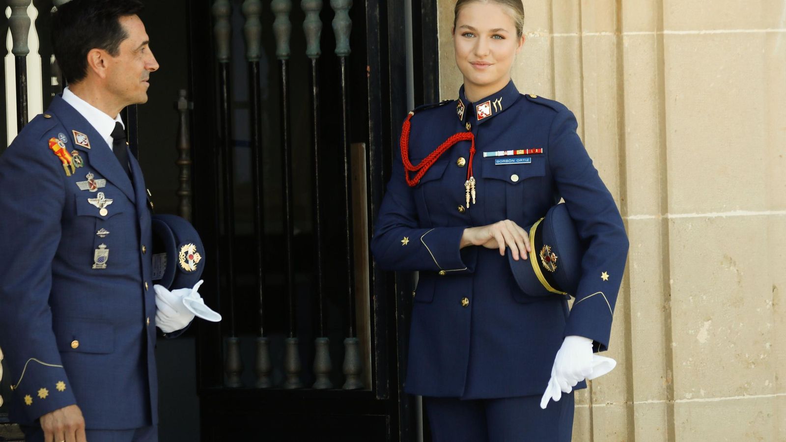 La princesa Leonor, a su llegada a la Academia del Aire de San Javier.