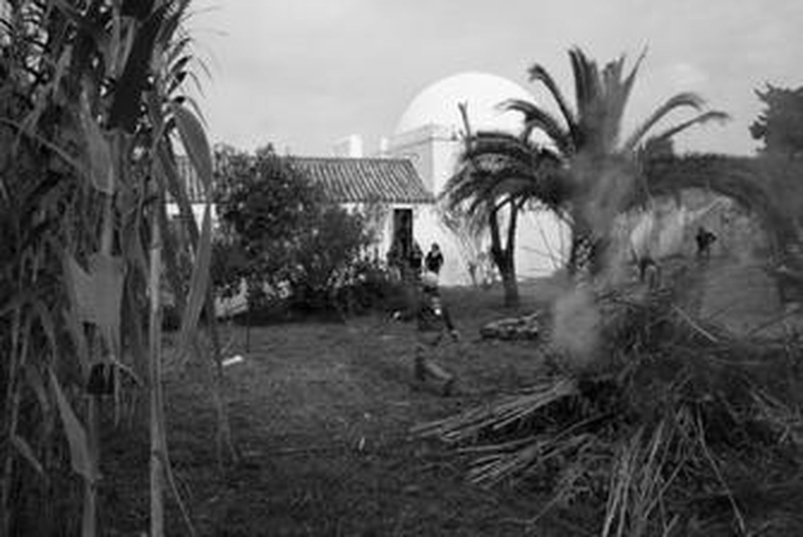 Alumnos de la escuela taller trabajan en el solar donado.