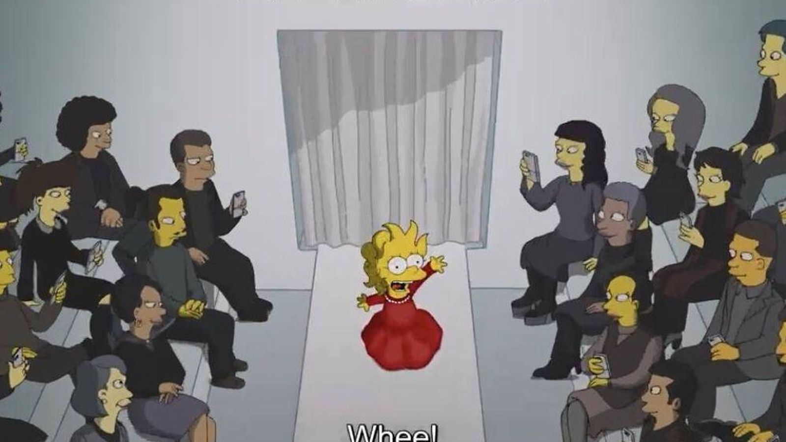 Maggie Simpson, durante el desfile.