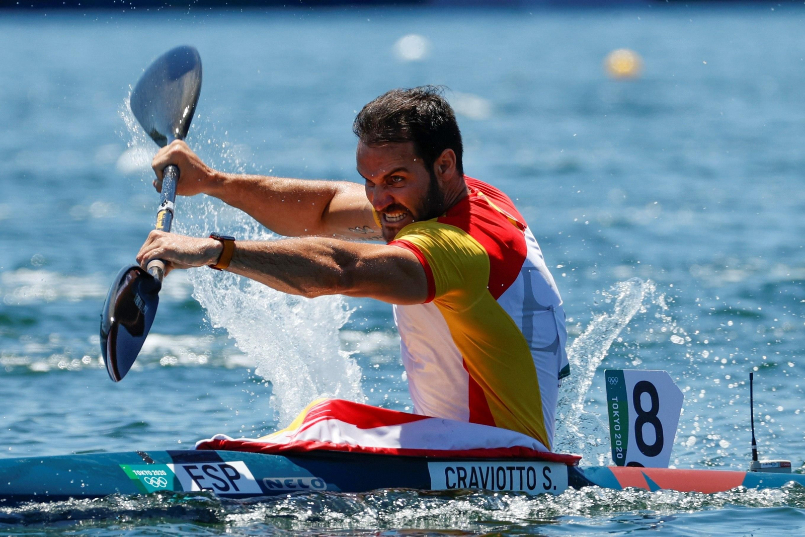 Saúl Craviotto, durante la final de K1 200.