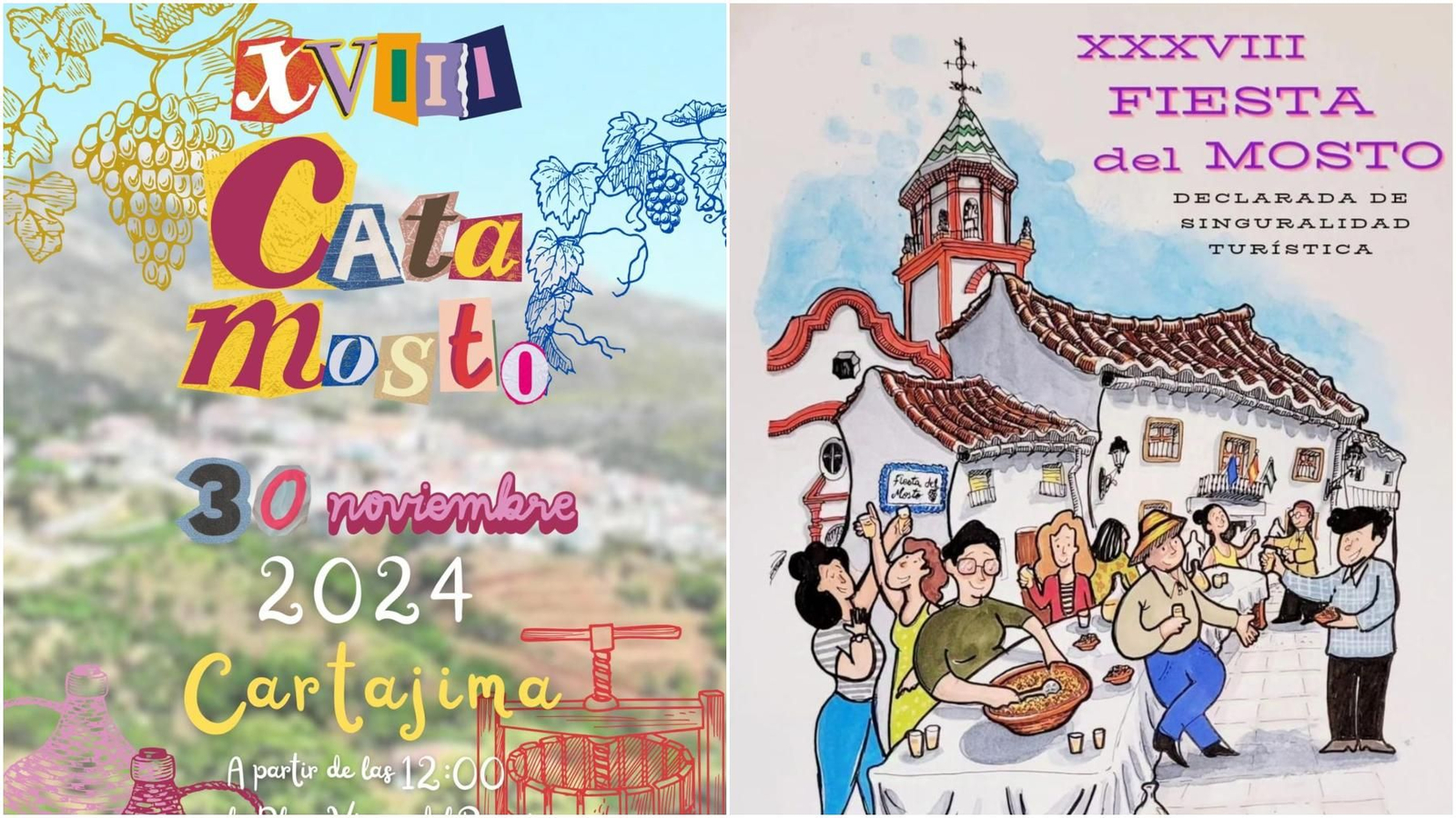 La carteles promocionales de las Fiestas del Mosto.