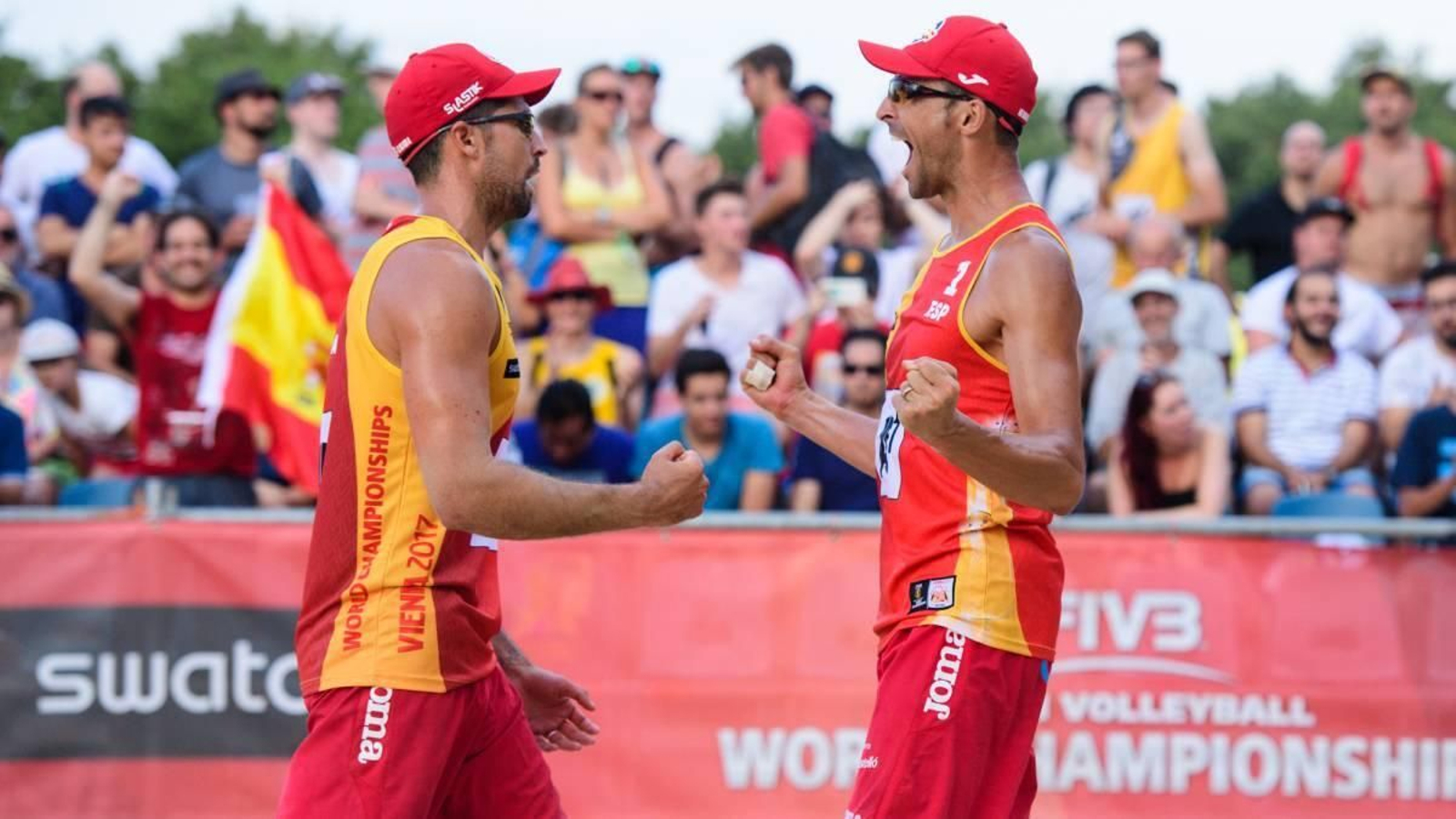 Adrián Gavira y Pablo Herrera, durante un torneo