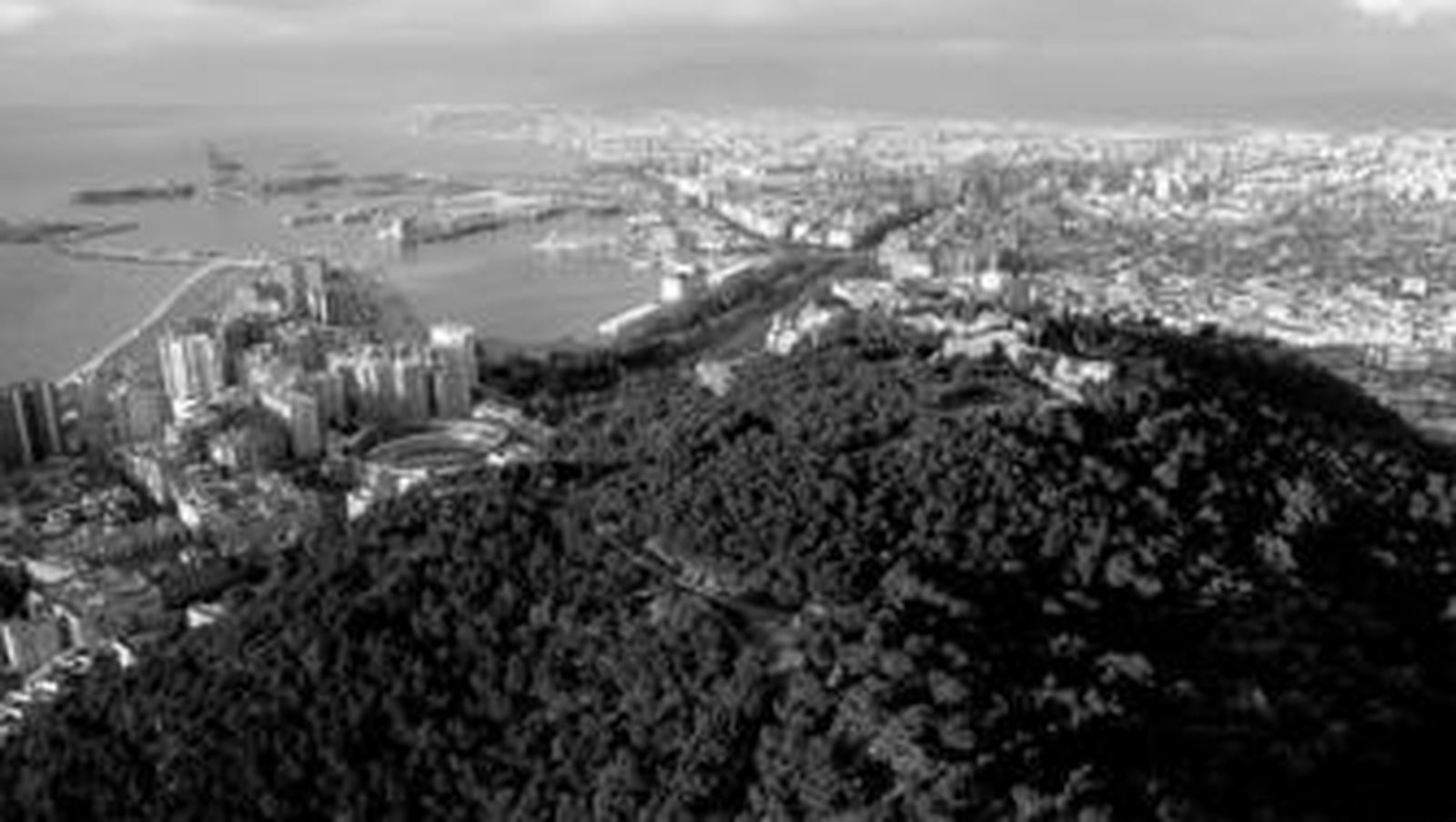 Vista aérea del monte Gibralfaro, que domina el centro de la capital.