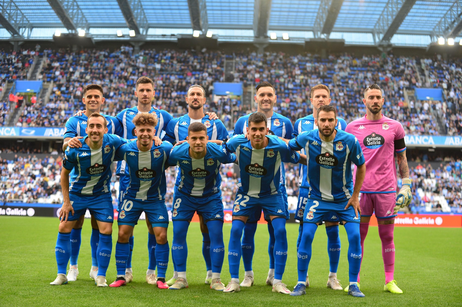El último once del Deportivo en Riazor.