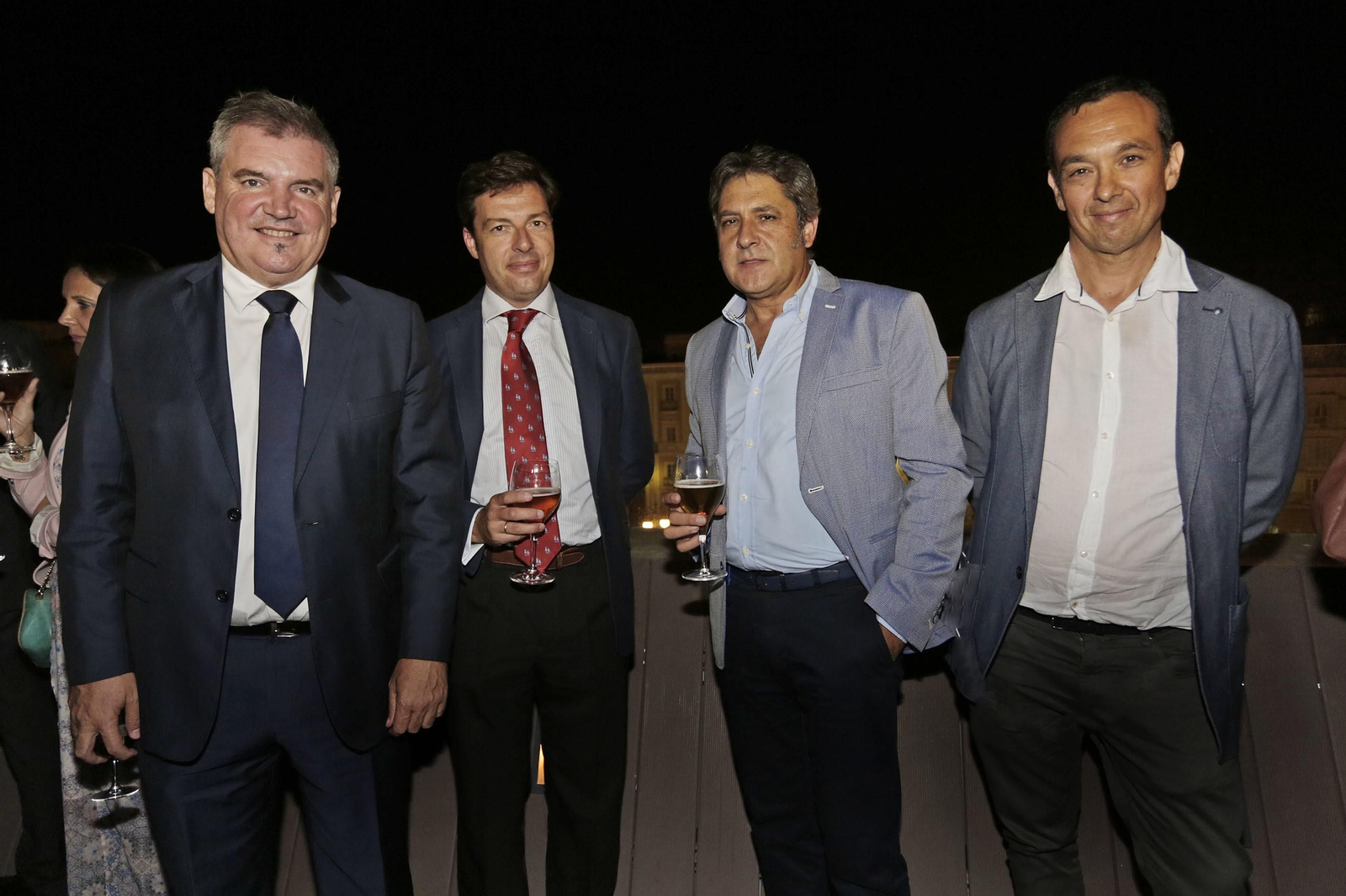 El presidente del Cádiz, Manuel Vizcaíno, Alejandro Castro, José Mata y Federico Joly.