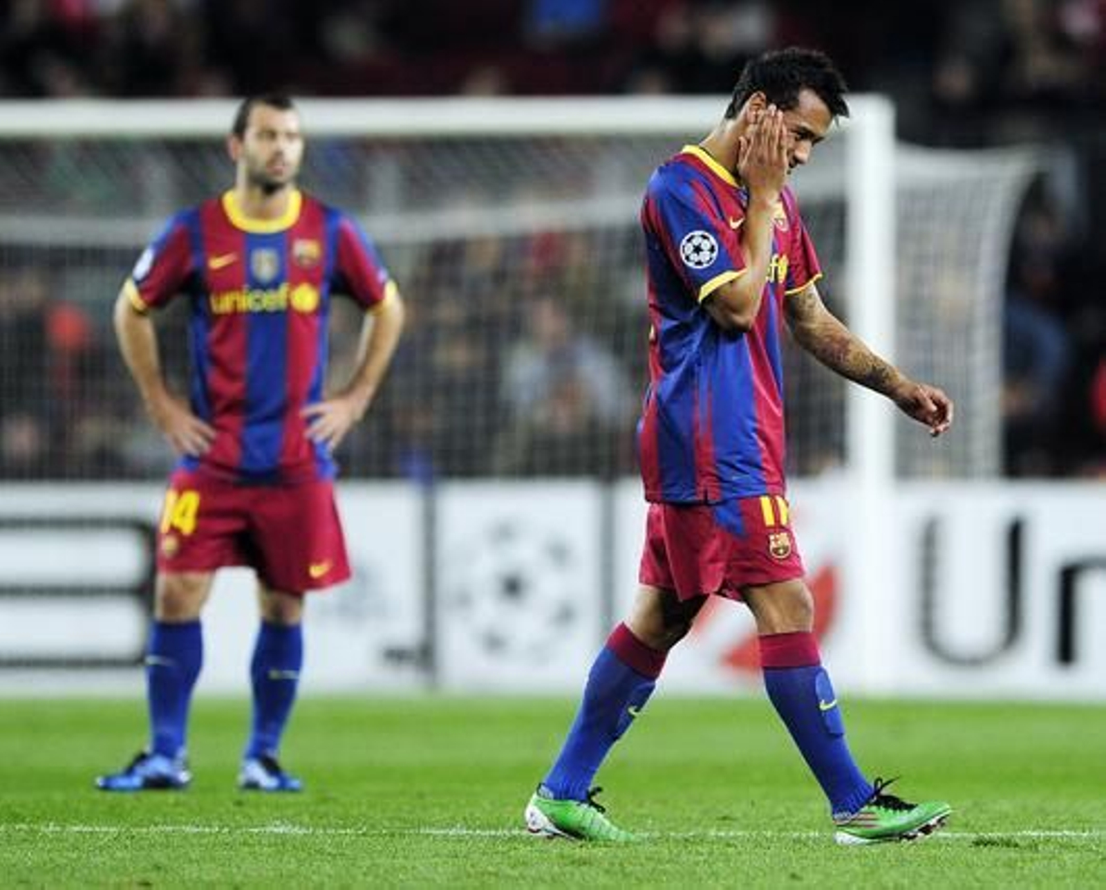 Jeffren se retira lesionado en la primera mitad. / AFP