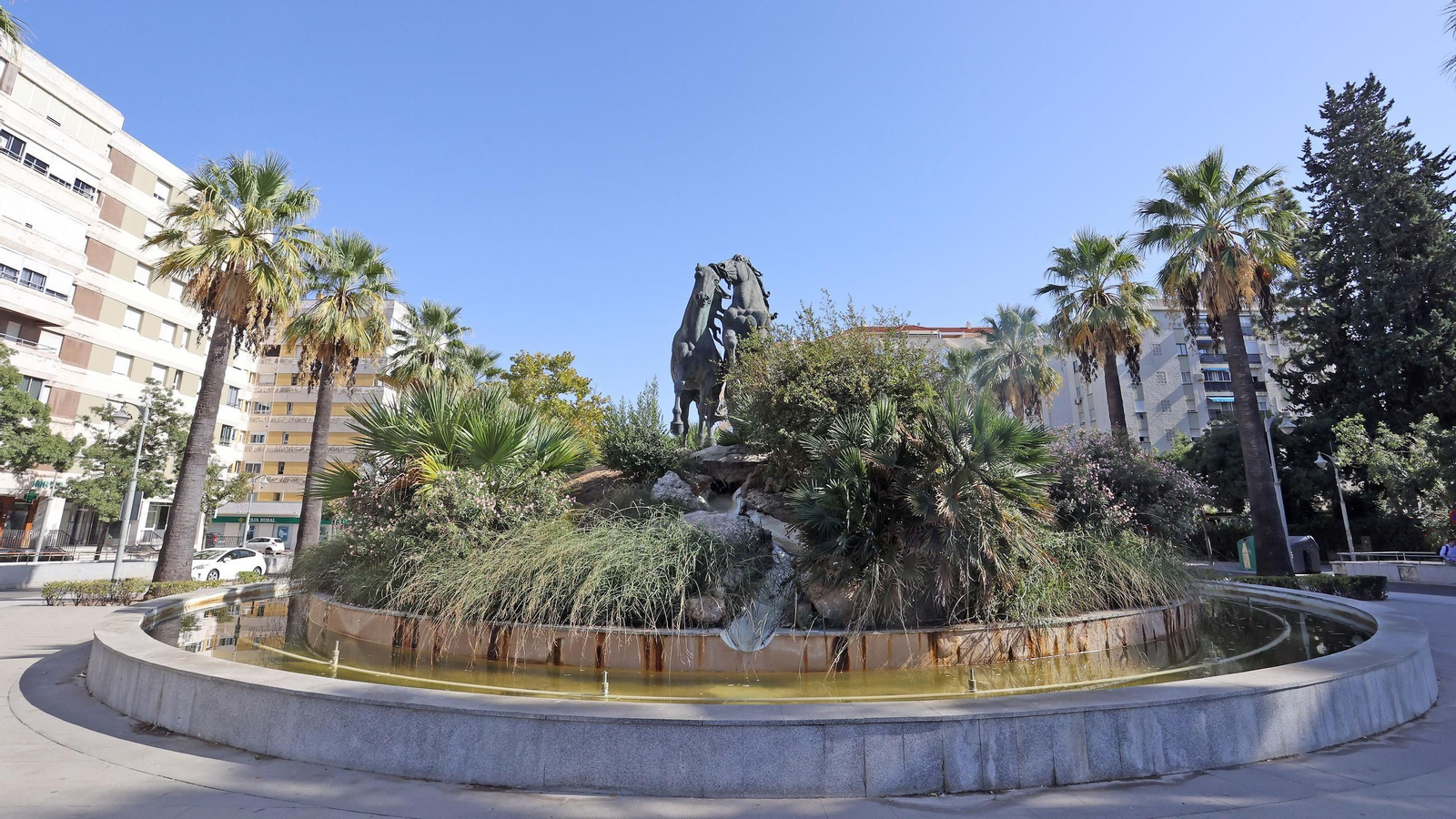 Así está la Plaza del Caballo, que va a ser adecentada por el Ayuntamiento de Jerez