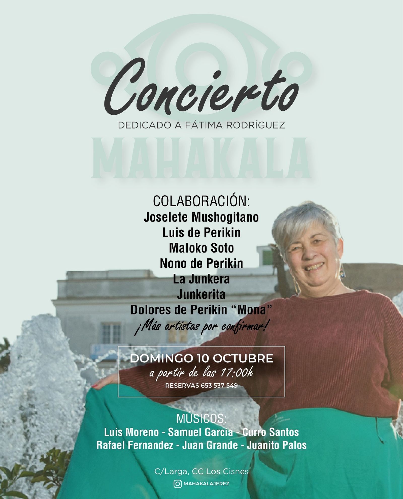 Detalle del cartel del concierto dedicado a Fátima Rodríguez este domingo en Mahakala.