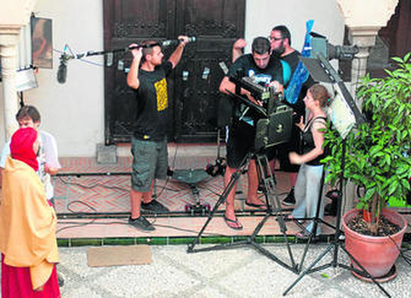 Rodaje de una escena del cortometraje.