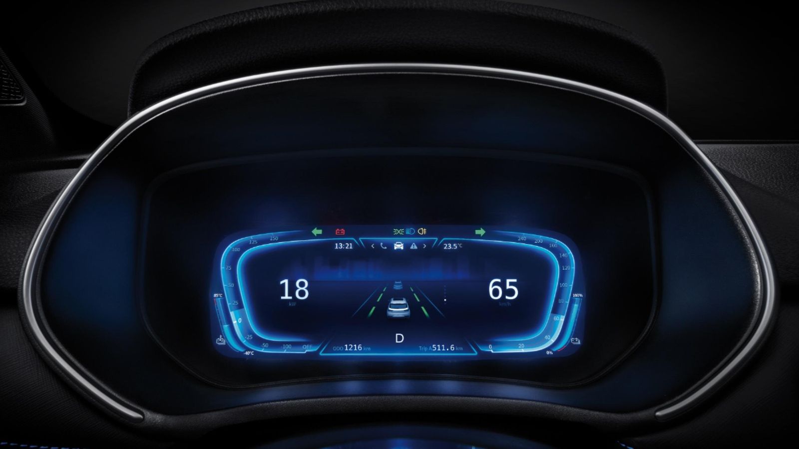 La instrumentación es digital. La escala de la izquierda es la del potenciómetro, la de la derecha la refleja la velocidad. Ambas tienen redundancia en los dígitos centrales.