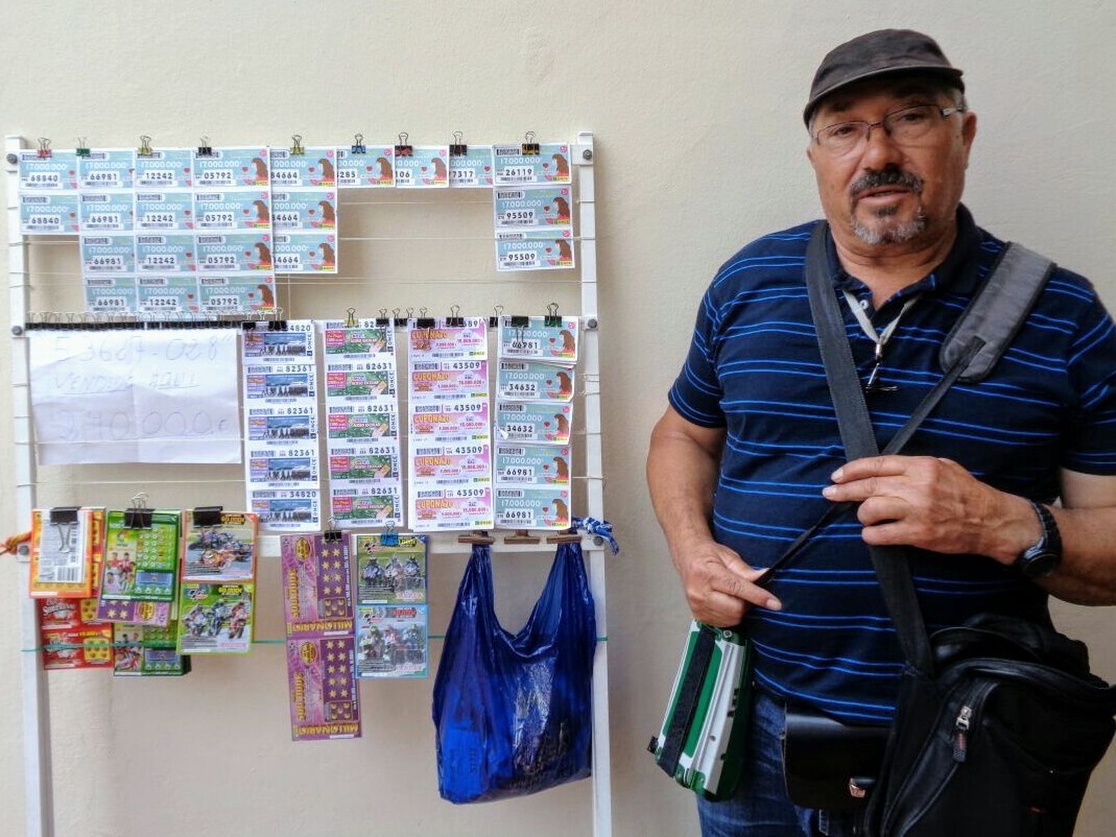 José Luis Blanco, el vendedor del Sueldazo de la ONCE en Chipiona.